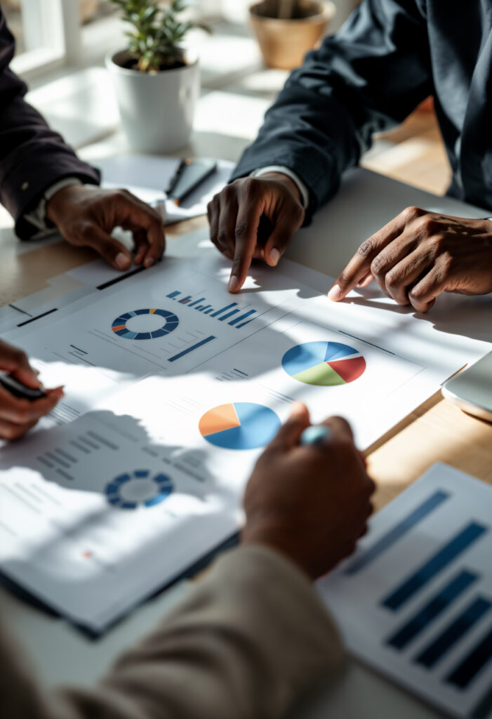 employee working marketing setting